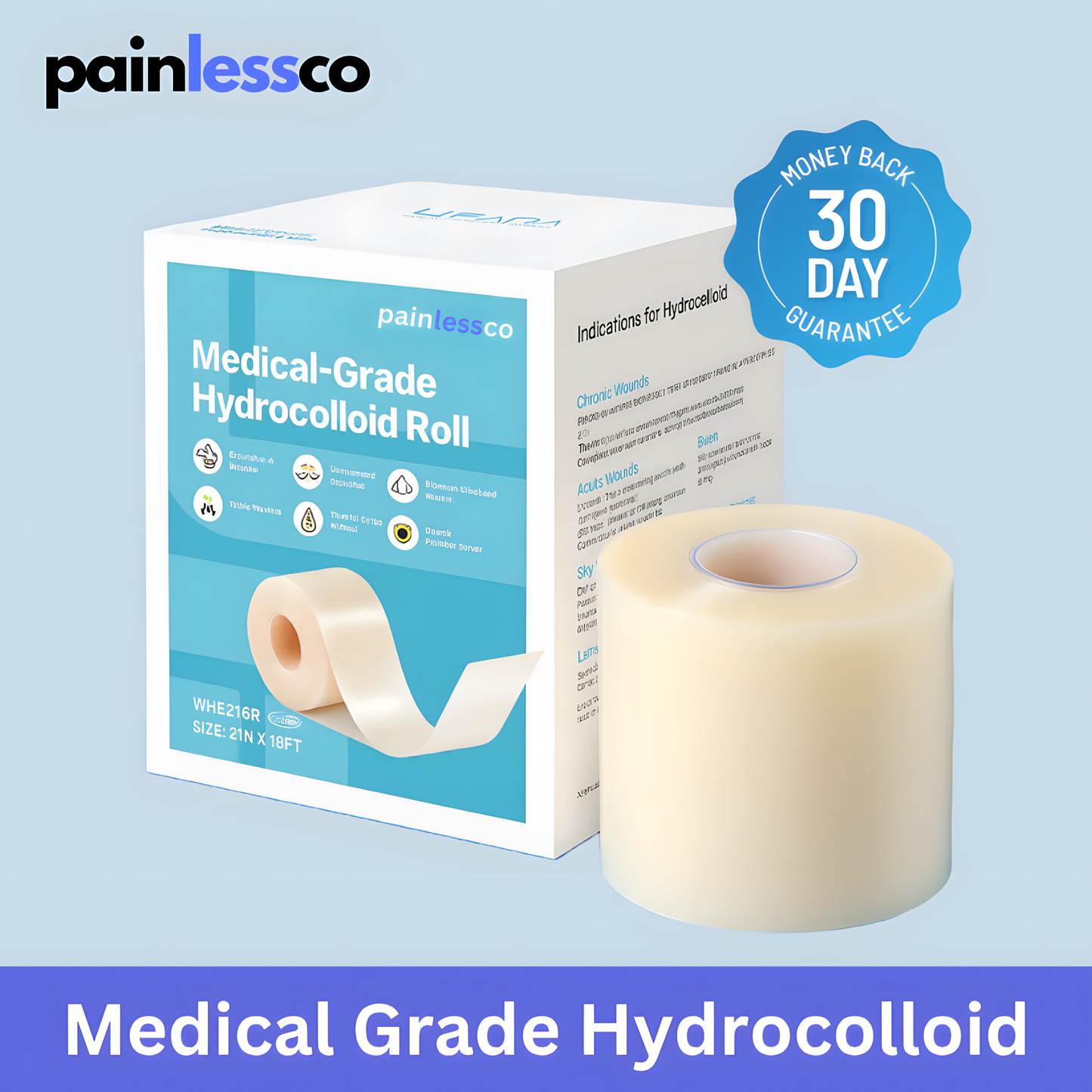 Painlessco® Hydrocolloid Roll